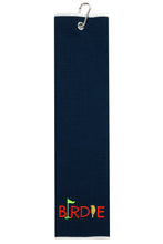 Load image into Gallery viewer, Golden Birdie Tri-fold Microfiber Waffle Golf Towel
