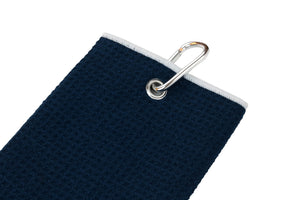 Golden Birdie Tri-fold Microfiber Waffle Golf Towel