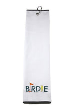 Load image into Gallery viewer, Golden Birdie Tri-fold Microfiber Waffle Golf Towel
