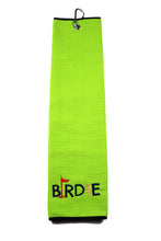 Load image into Gallery viewer, Golden Birdie Tri-fold Microfiber Waffle Golf Towel
